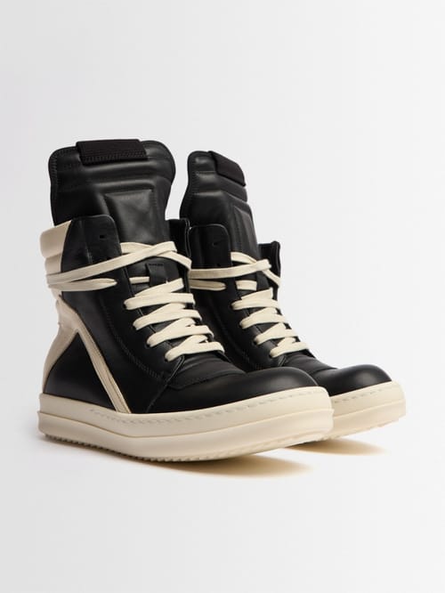 Rick Owens: High-top leather Geobasket sneakers
