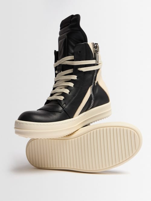 Rick Owens: High-top leather Geobasket sneakers