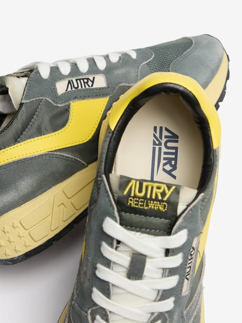 Autry: Reelwind Low nylon and leather sneakers