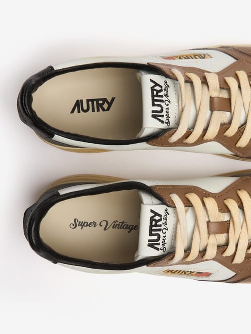 Autry: Zapatillas Super Vintage de nailon y piel