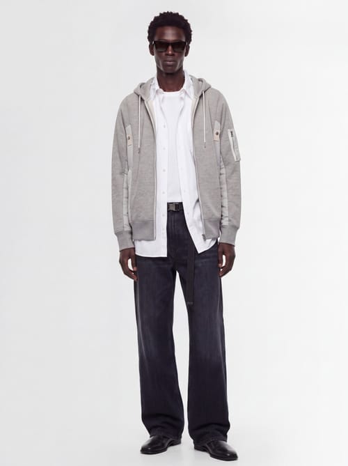 Sacai: Hoodie with nylon panels