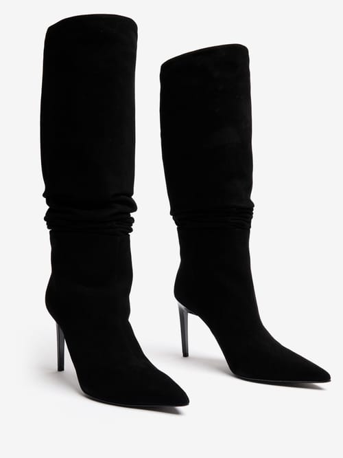 FABI: Suede high boots with a heel