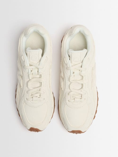 New Balance: Calfskin running sneakers with perforations