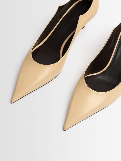 Khaite: Valerie pointed calfskin pumps 55mm