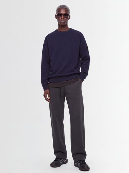 OUTHERE: Woodveil cotton blend crewneck sweater