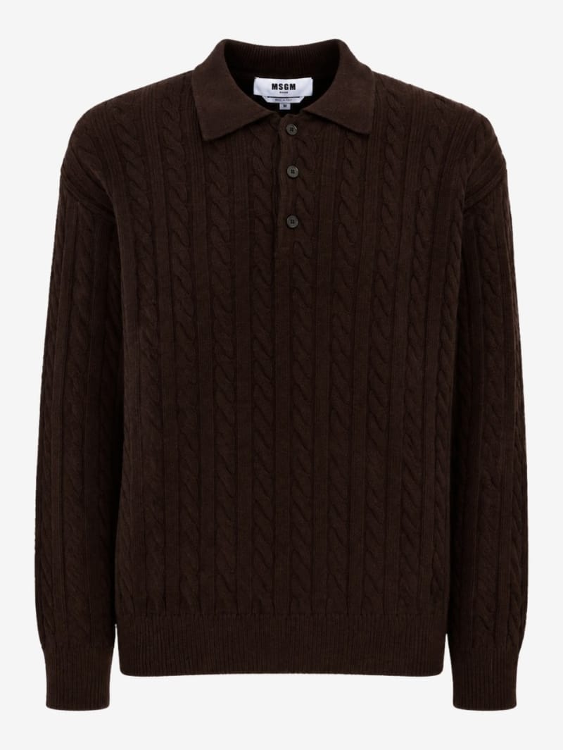 MSGM: Wool cashmere blend polo