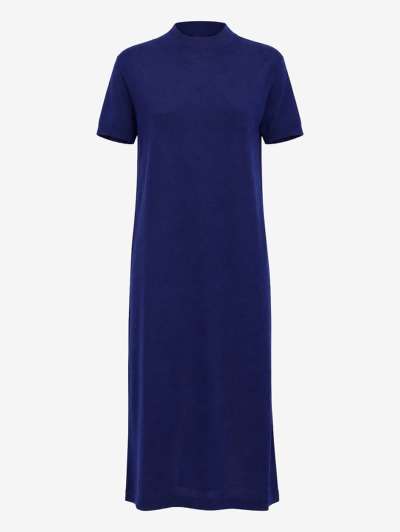 Jil Sander: Short sleeve wool midi dress