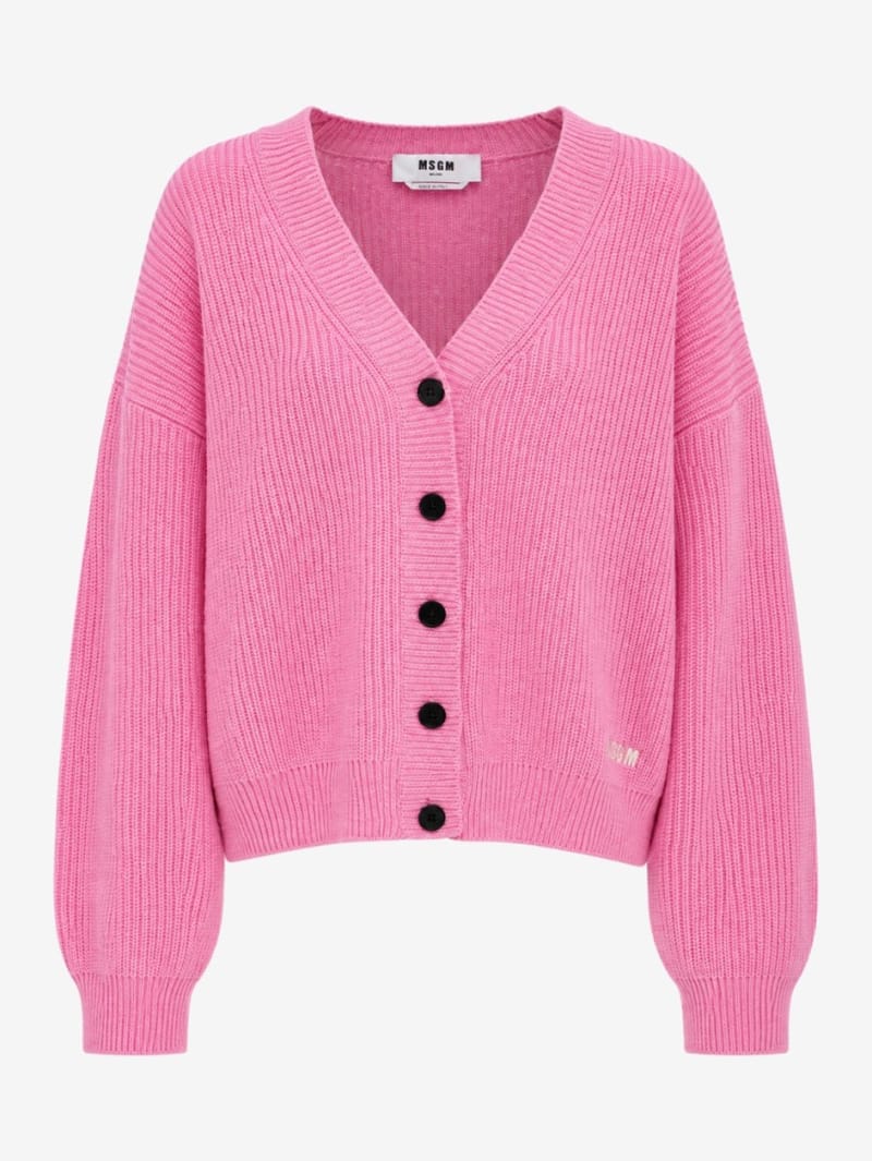 MSGM: Ribbed v-neck cardigan