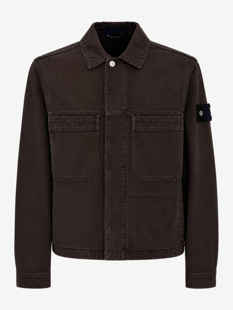 Stone Island: Cotton denim casual jacket