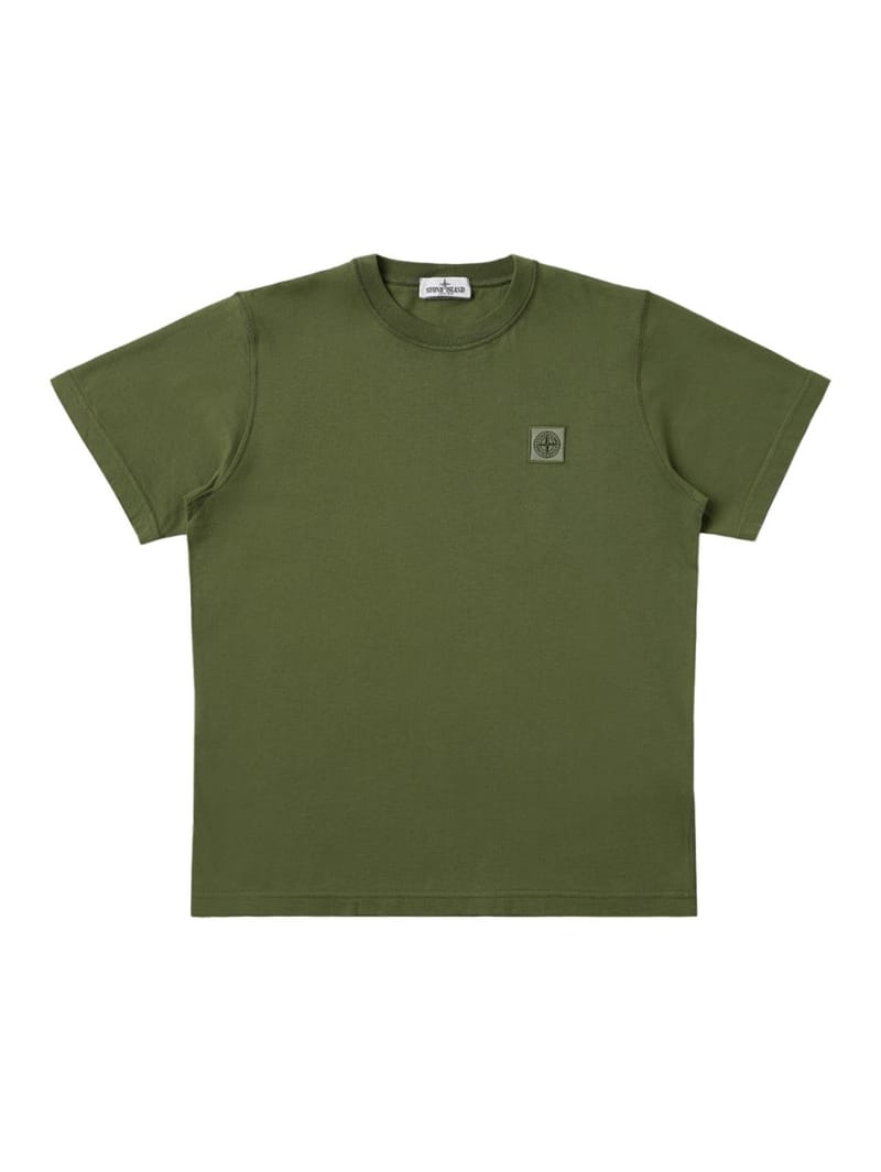 Stone Island Junior: Cotton jersey t-shirt with logo patch