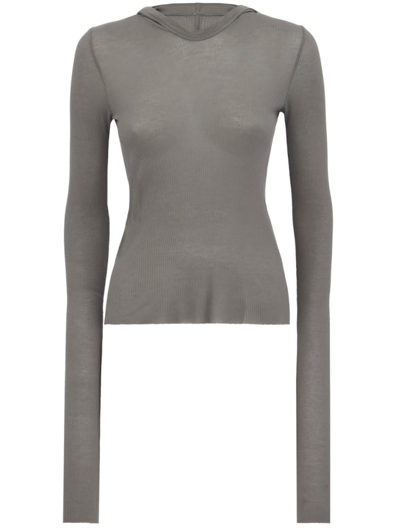 Rick Owens: cropped hooded rib t-shirt