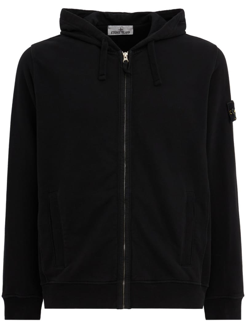 Stone Island: Zip-up hoodie with welt pockets