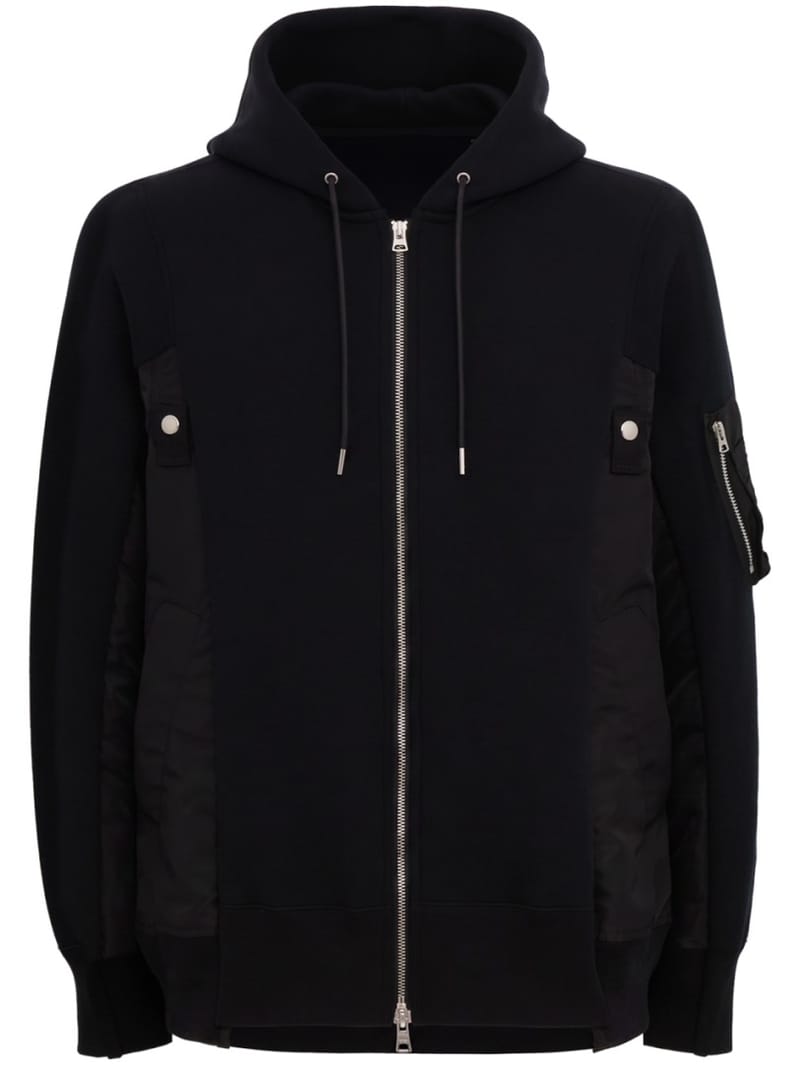 Sacai: Hoodie with nylon panels