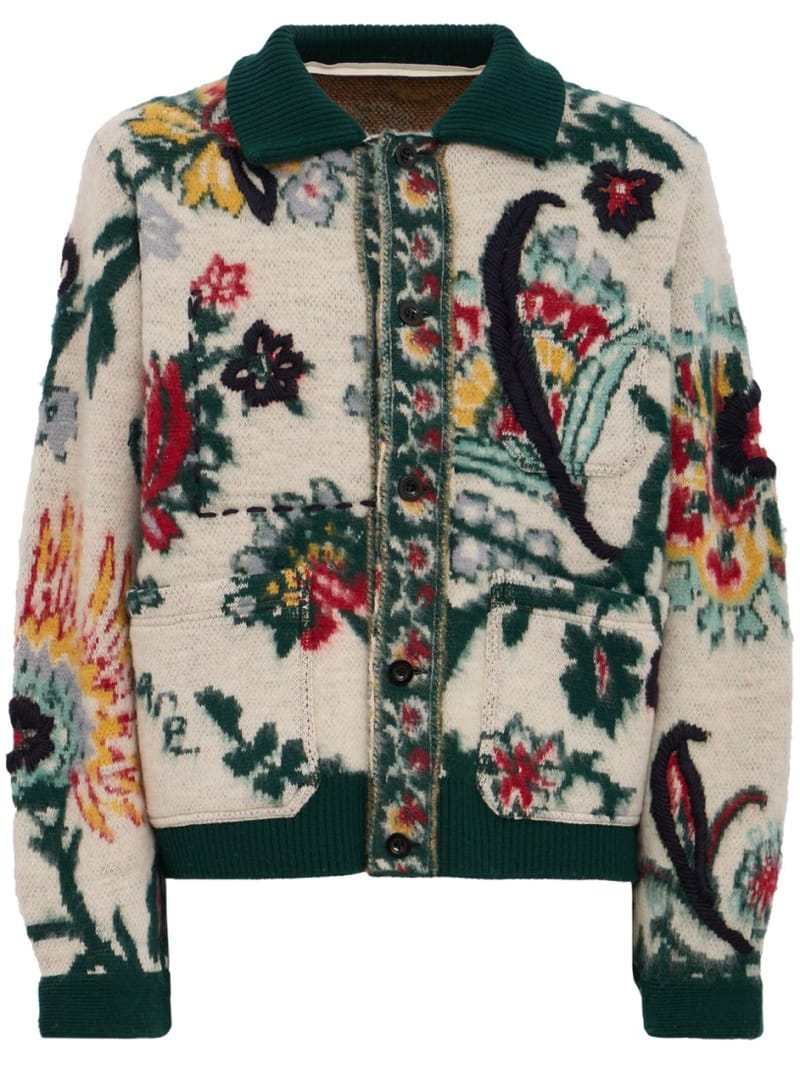 Sacai: Floral Jacquard Knit Blouson
