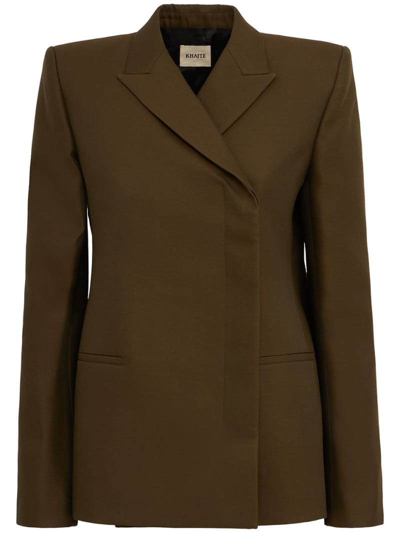 Khaite: Wool and silk double-breasted blazer