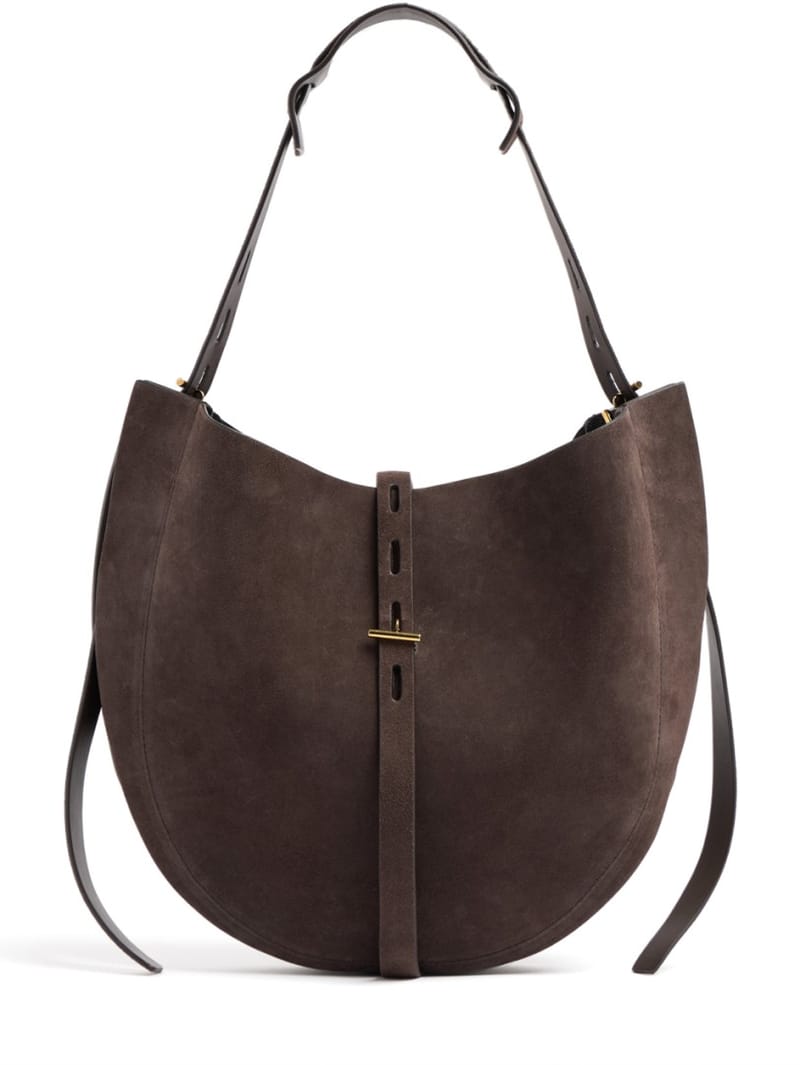 Minobossi: Liz suede shoulder bag