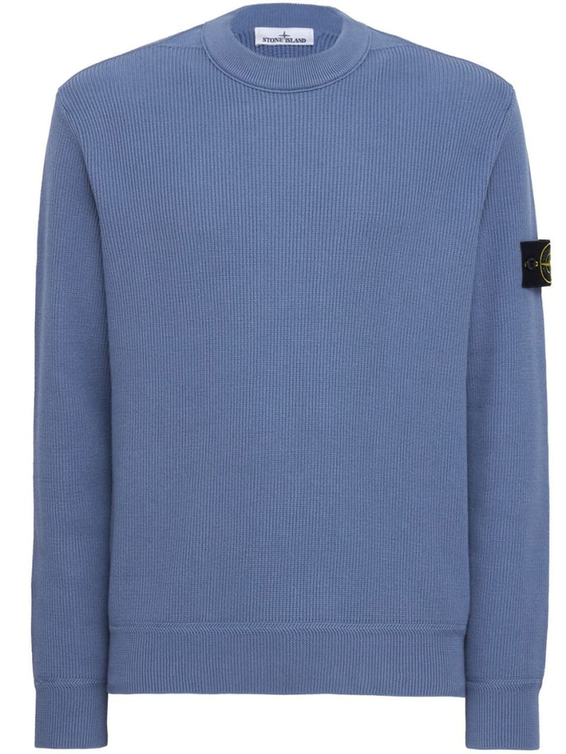 Stone Island: Ribbed cotton crewneck sweater