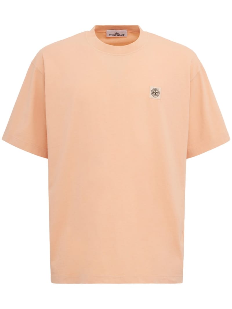 Stone Island: Cotton T-shirt with logo patch