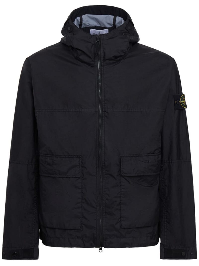 Stone Island: Short hooded nylon parka