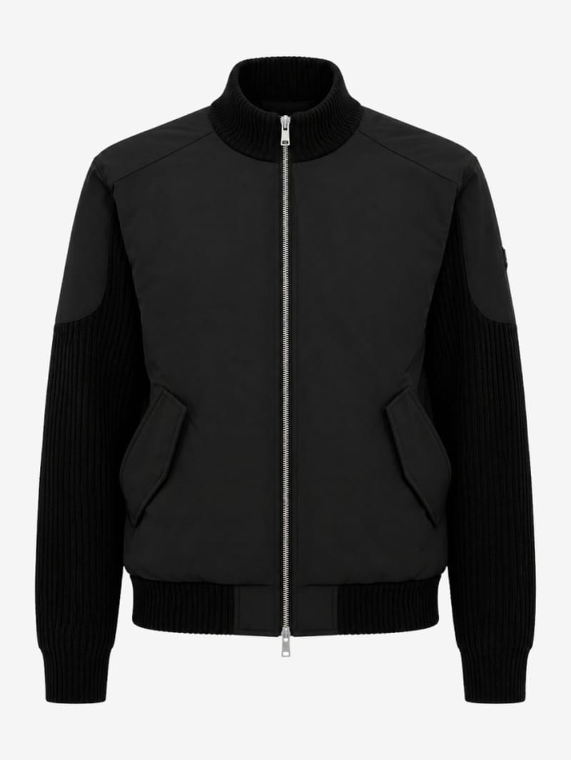 Moose Knuckles: Magnus hybrid wool blend knit jacket