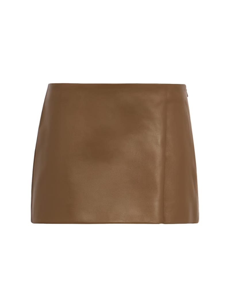 Khaite: A-line lambskin mini skirt
