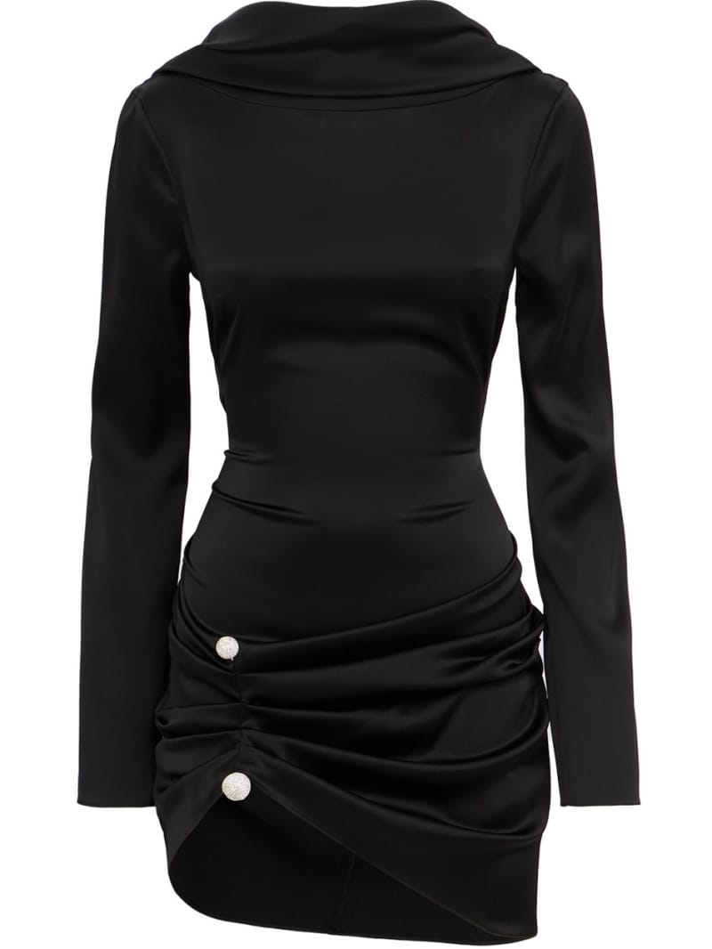 Giuseppe Di Morabito: Draped mini dress with crystal buttons