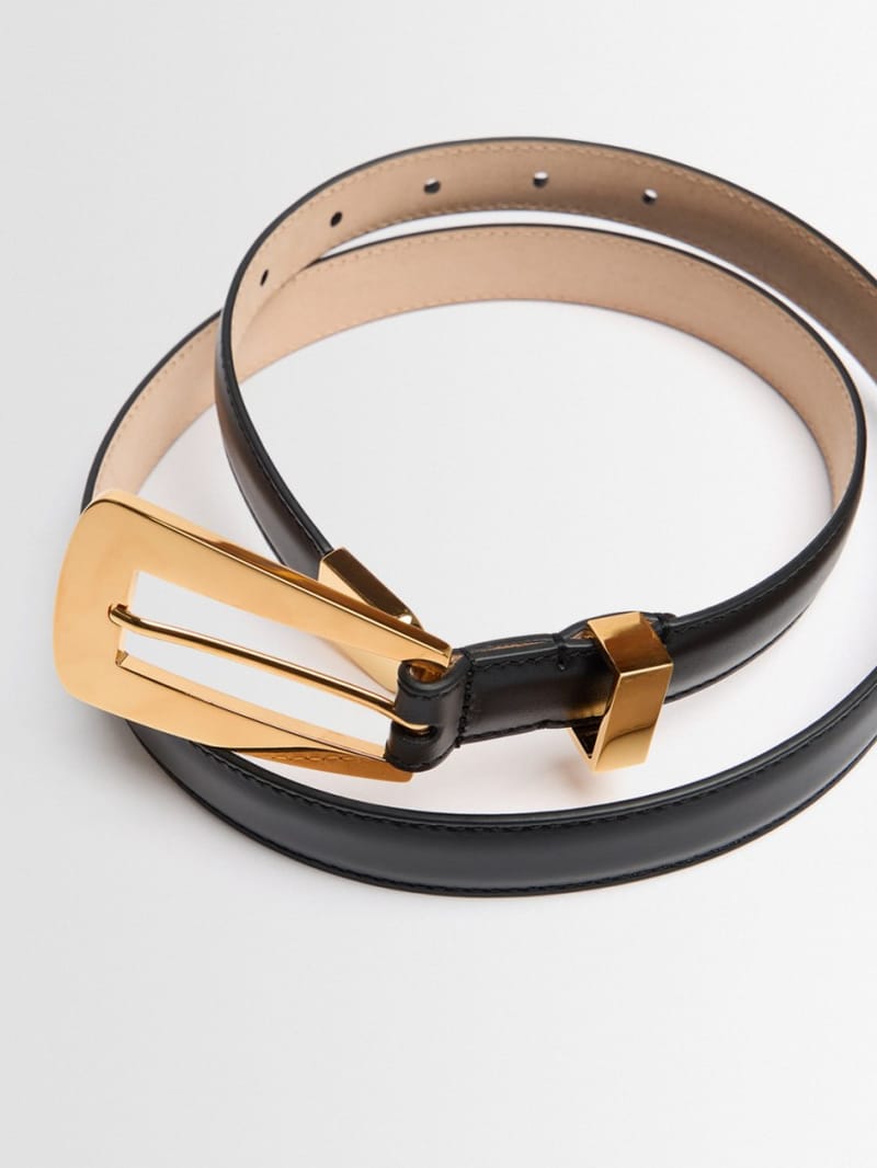 Khaite - Calfskin belt with sculpted buckle