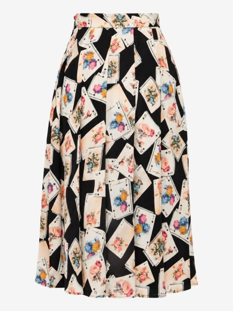 MSGM - Printed pleated midi skirt