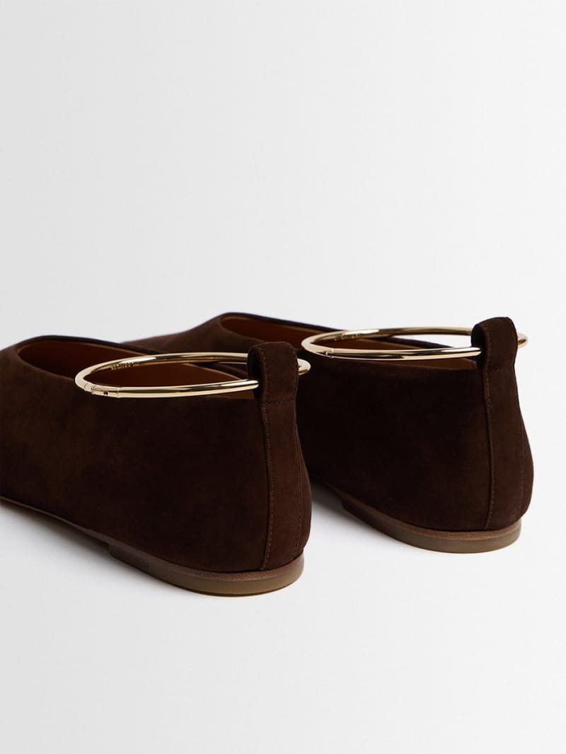 Jil Sander: Suede ballerinas with ring