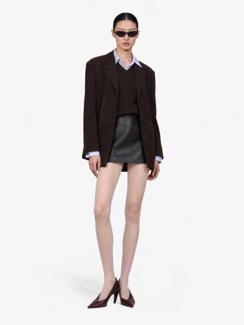 LA PISCINE - Baloon leather skirt