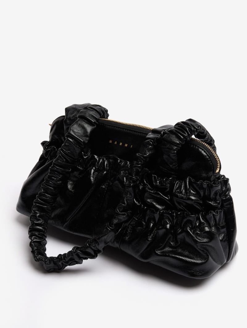 Marni: Borsa a spalla in pelle arricciata