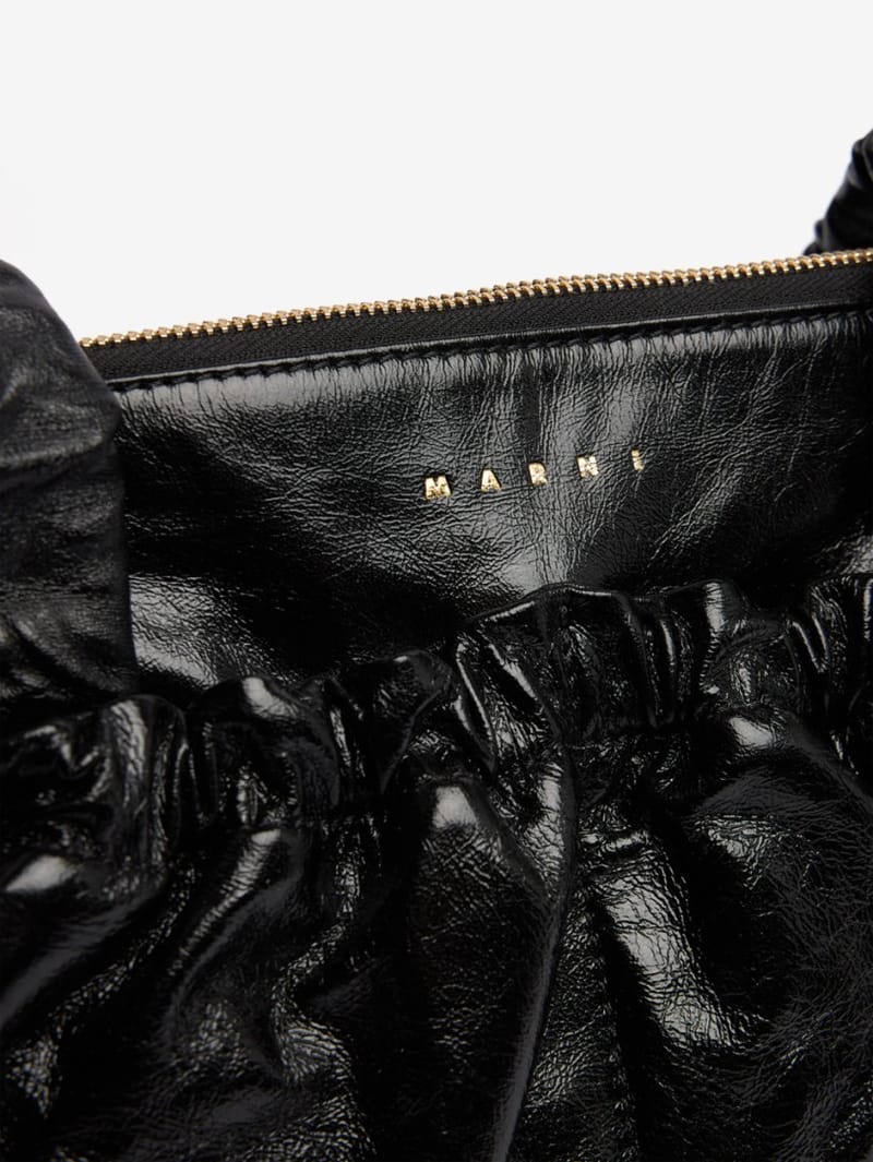 Marni: Borsa a spalla in pelle arricciata