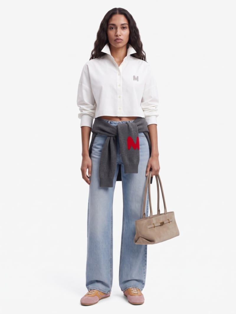 MSGM - Cotton long-sleeve shirt with logo