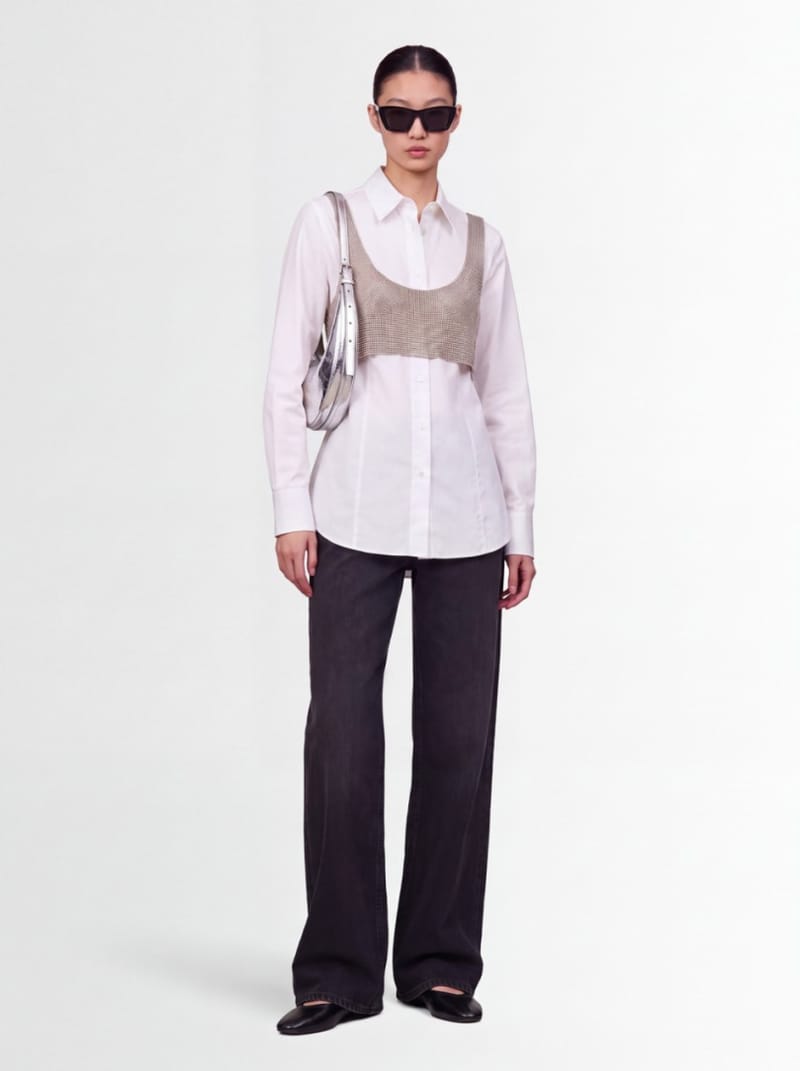 Giuseppe Di Morabito - Poplin shirt with crystal overlay