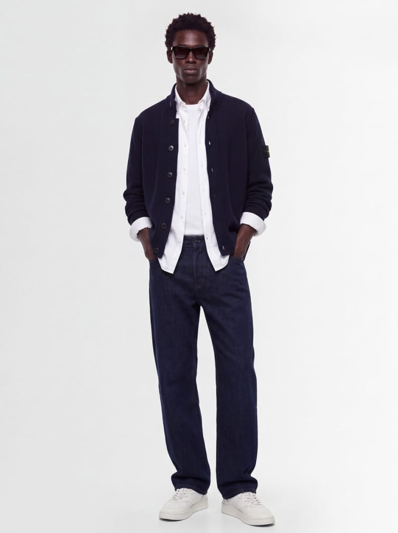 Stone Island: Knit high-neck button cardigan