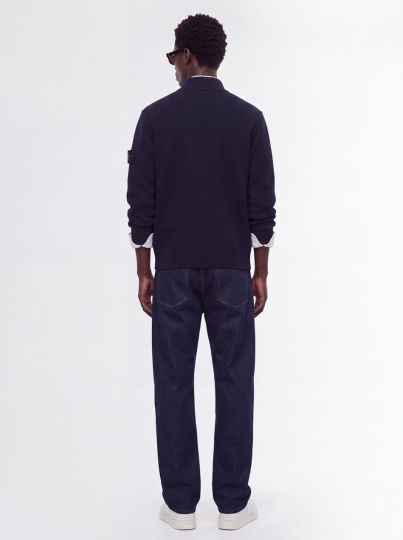 Stone Island: Knit high-neck button cardigan