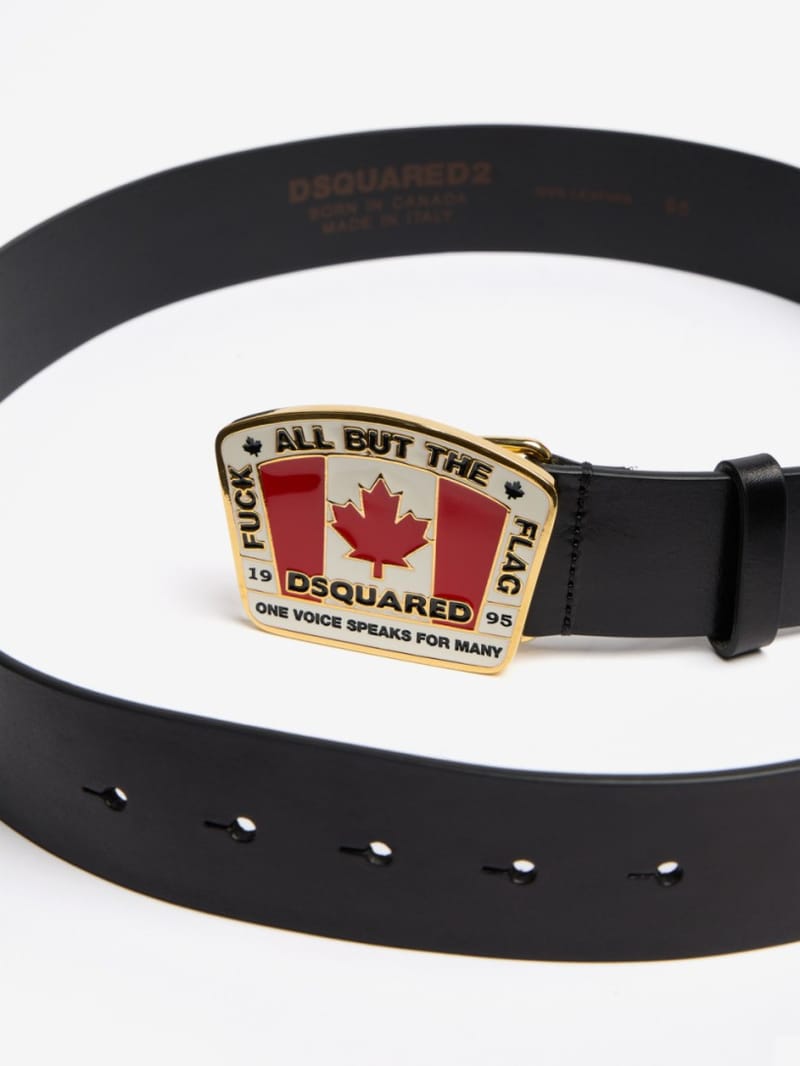 Dsquared2 - 40mm Canadian flag leather belt