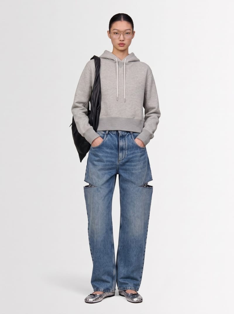 Sacai: Cropped hooded sweatshirt