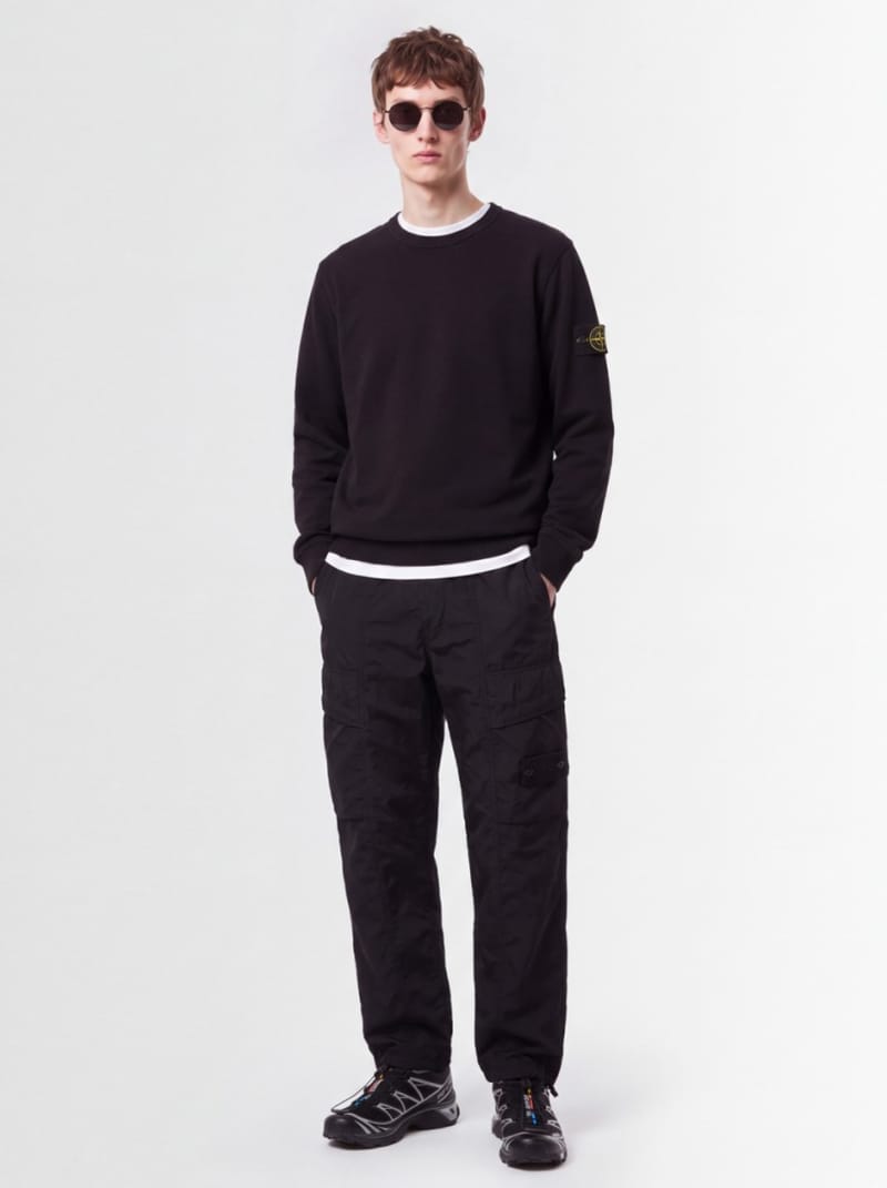 Stone Island - Cotton crewneck sweatshirt with badge