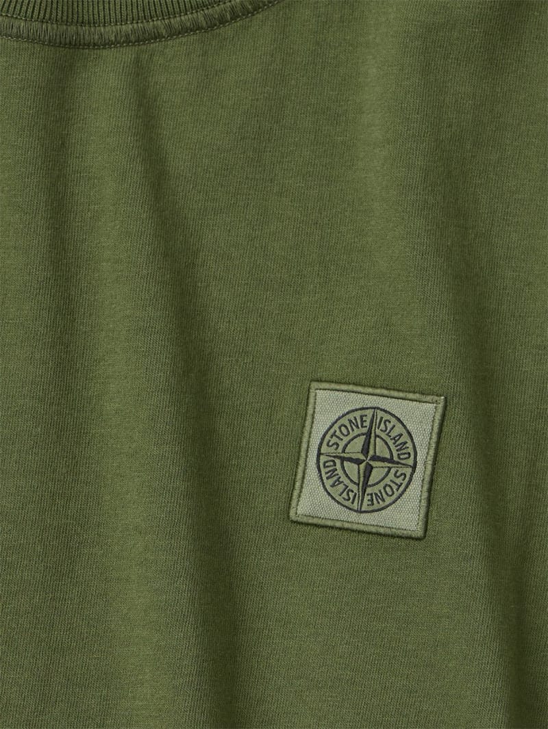 Stone Island Junior: Cotton jersey t-shirt with logo patch