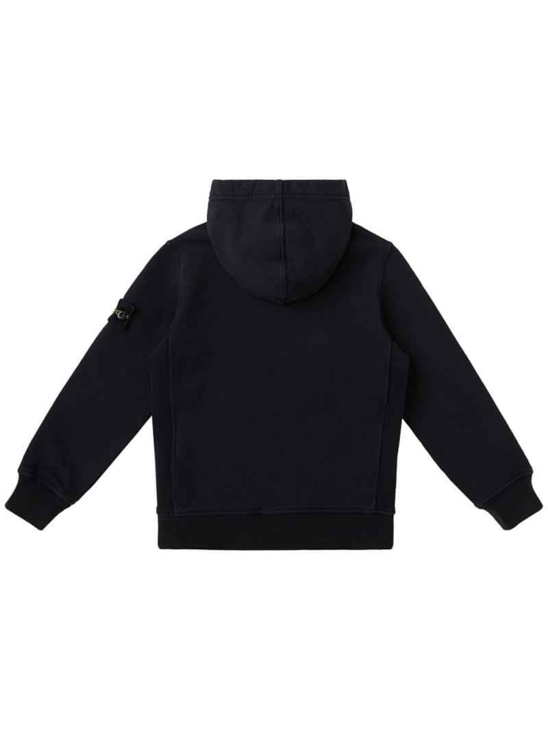 Stone Island Junior: Felpa in cotone con cappuccio e badge