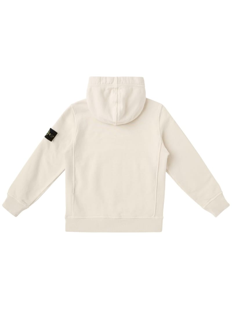 Stone Island Junior: Cotton hooded sweatshirt with badge