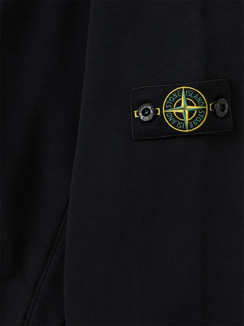 Stone Island Junior: Cotton hooded zip-up sweatshirt