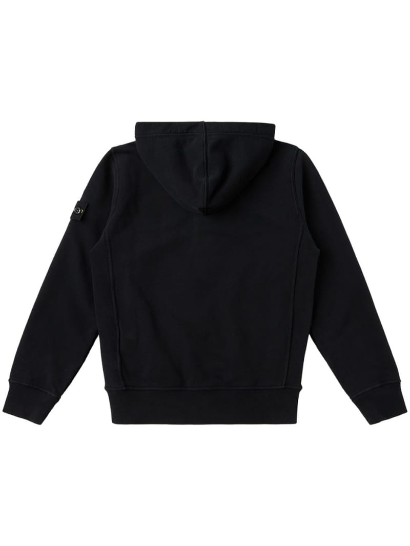 Stone Island Junior: Cotton hooded zip-up sweatshirt