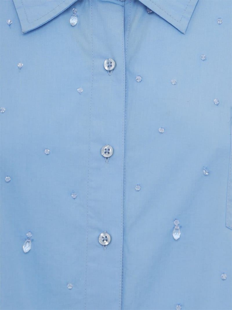 Giuseppe Di Morabito: Cropped cotton shirt with crystals