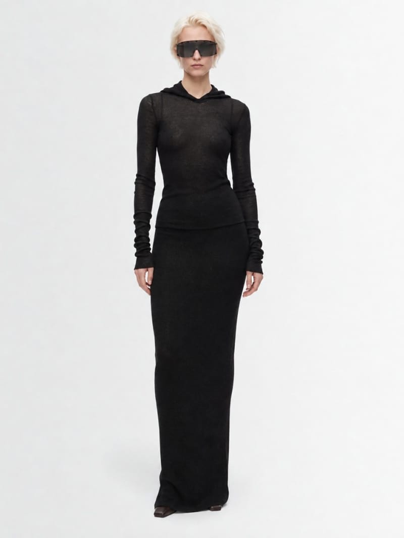 Rick Owens: cropped hooded rib t-shirt