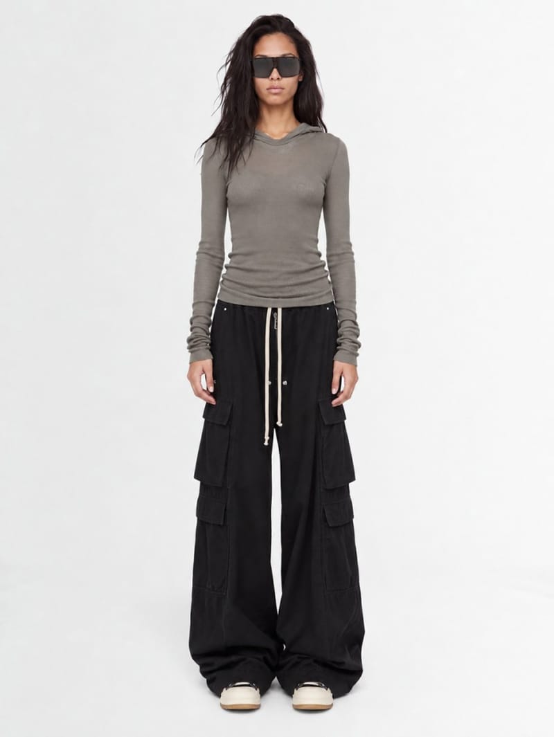 Rick Owens: cropped hooded rib t-shirt
