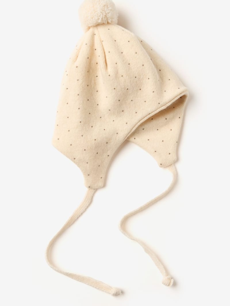1 + IN THE FAMILY: Knit bonnet with pom-pom