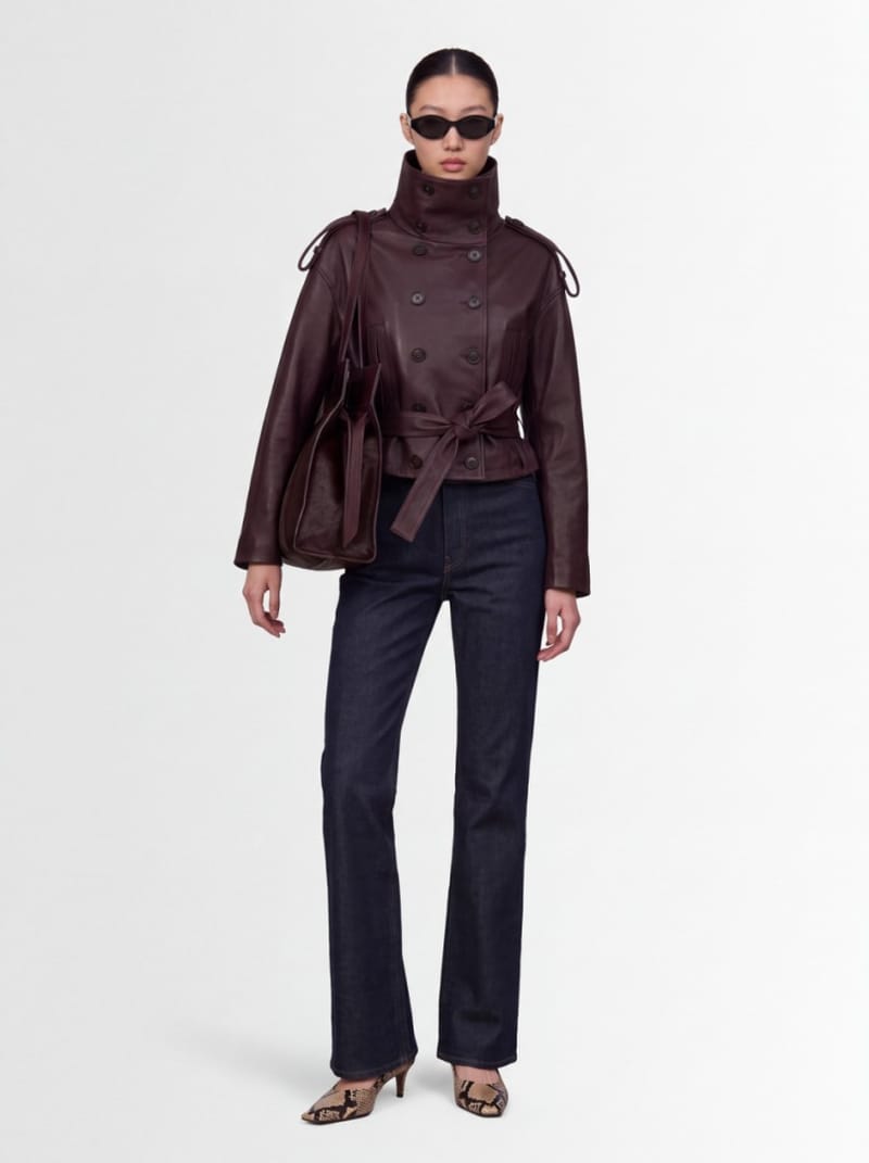 7 For All Mankind - Cropped double-breasted jacket with belt