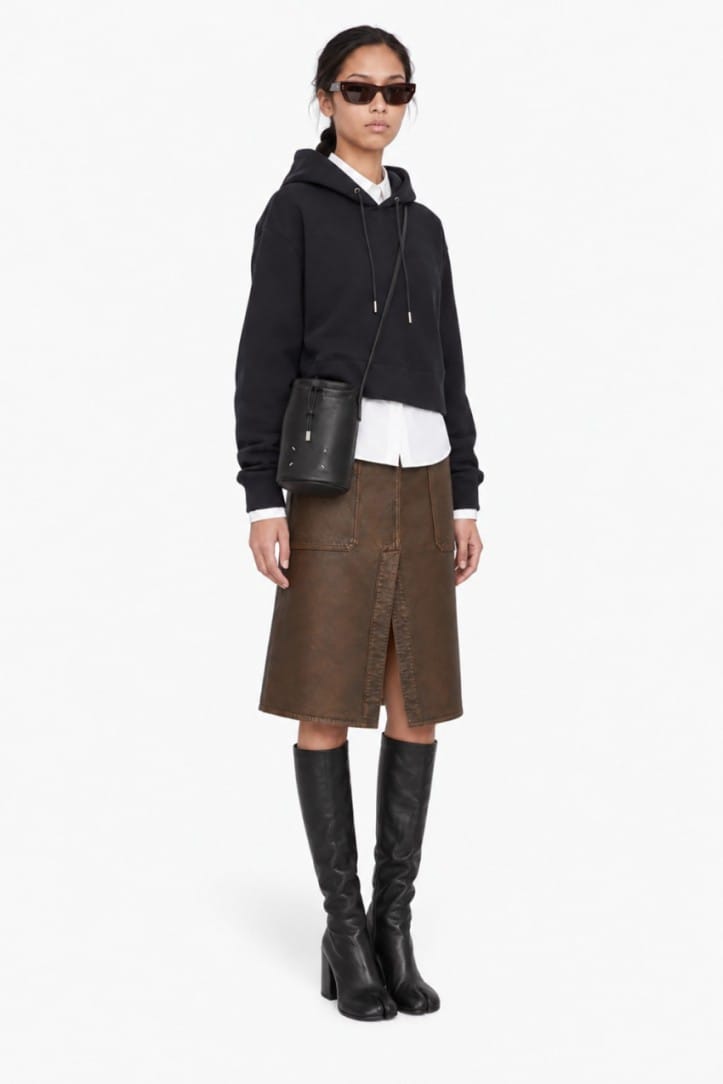 Sacai - Cropped hooded sweatshirt